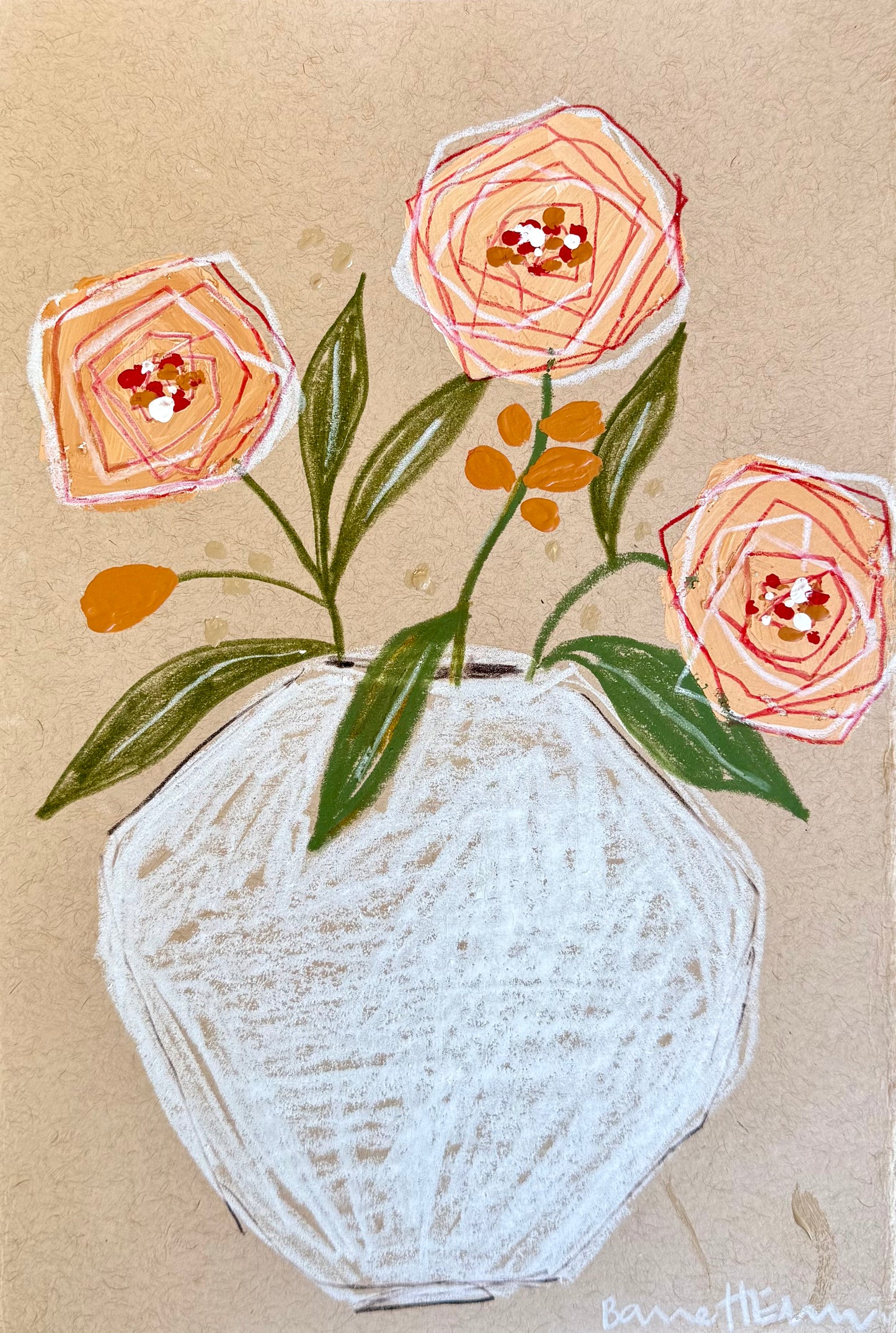 Peachy Bloom - 6 x 9"