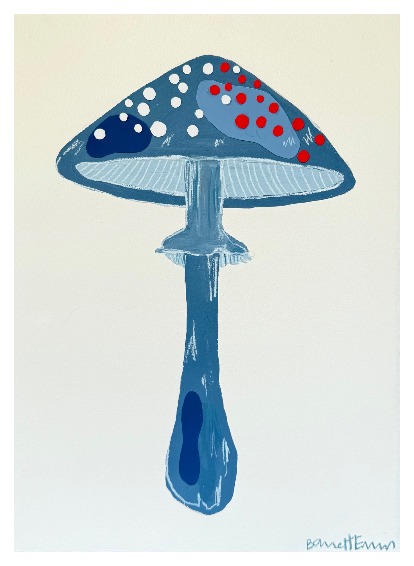 Red & Blue Mushroom II - 11.5 x 15'