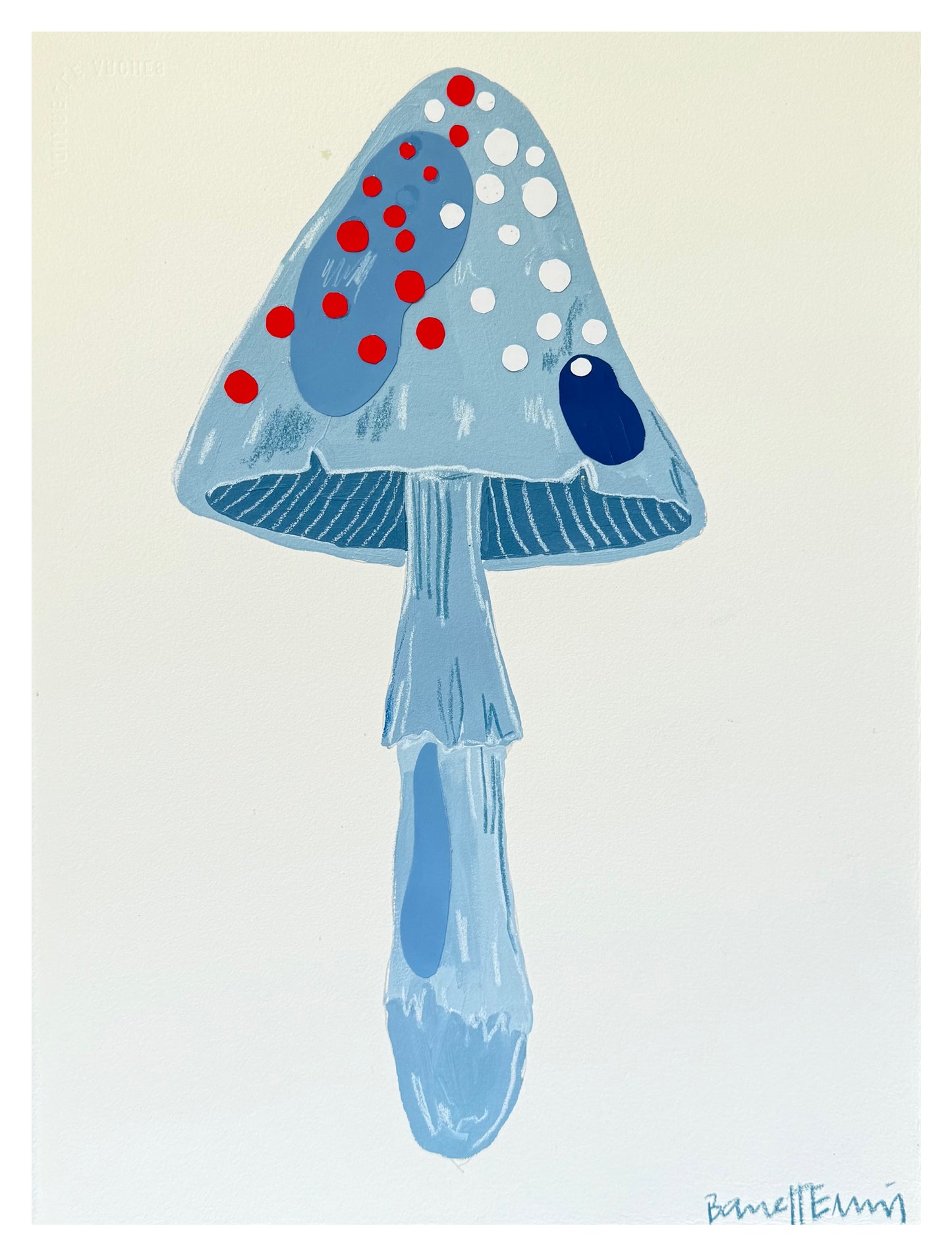 Red & Blue Mushroom I - 11.5 x 15"