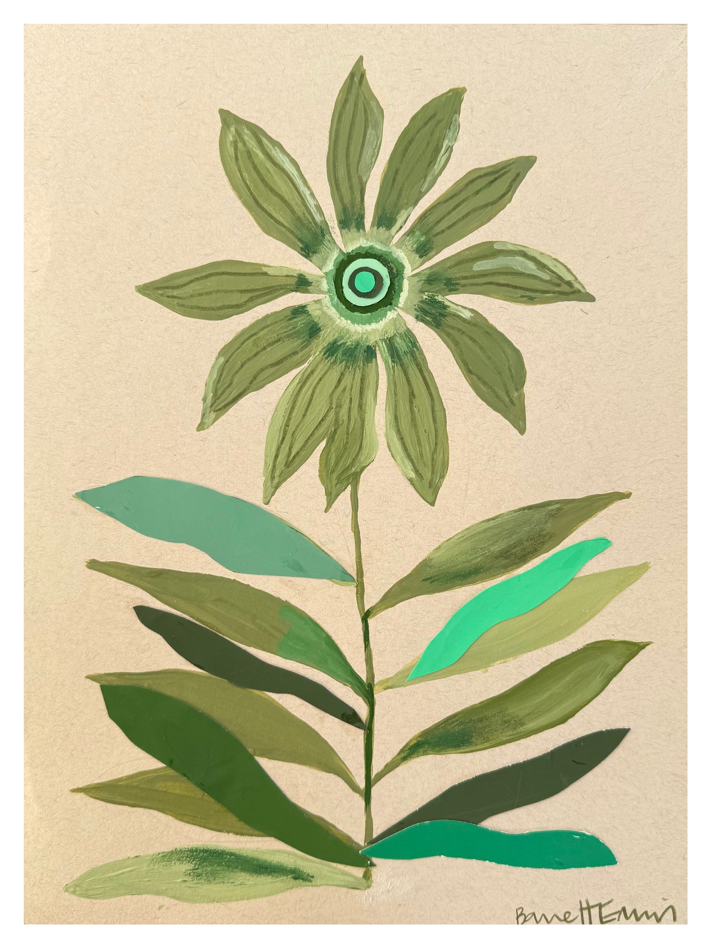 Mixed Media Cornflower - 12 x 9"