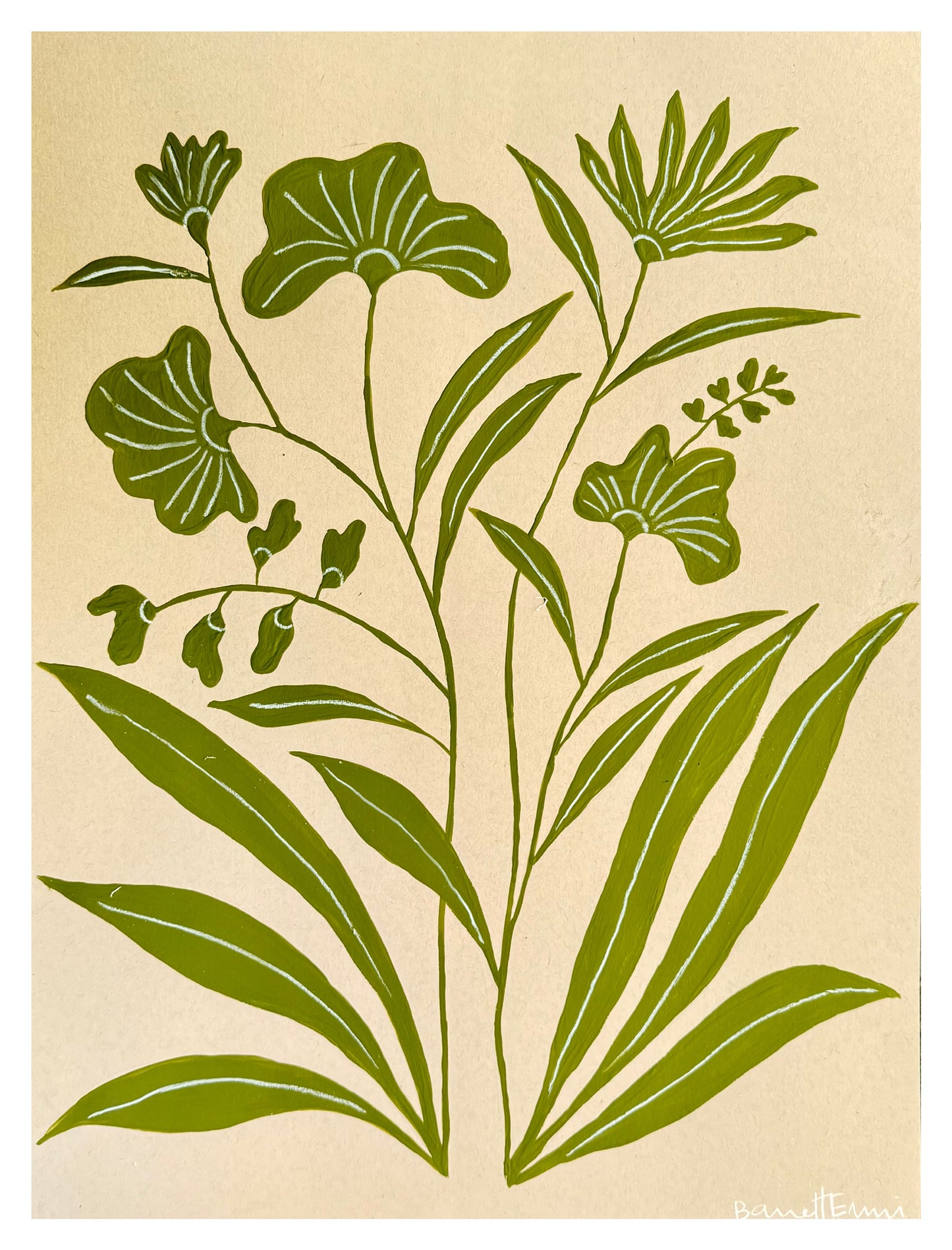 Green Pom-Poms - 18 x 24"