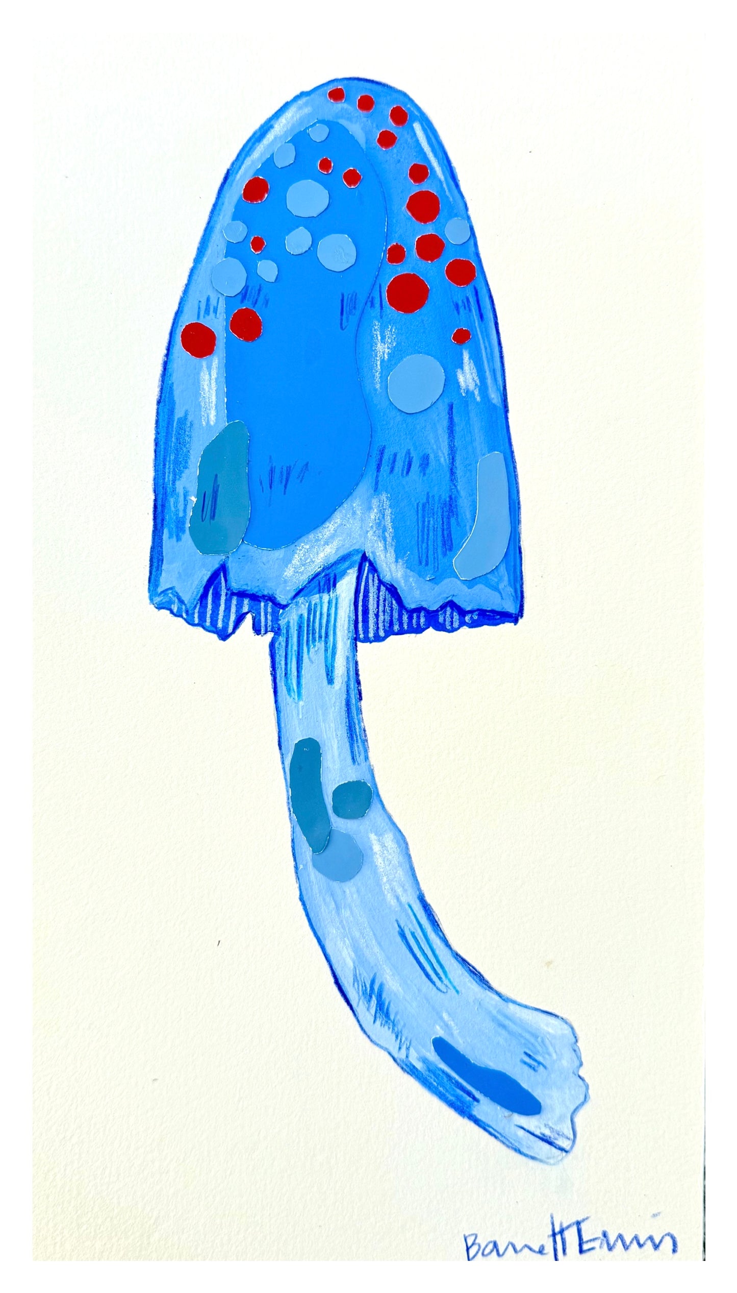 Blue Mushroom - 11 x 6"