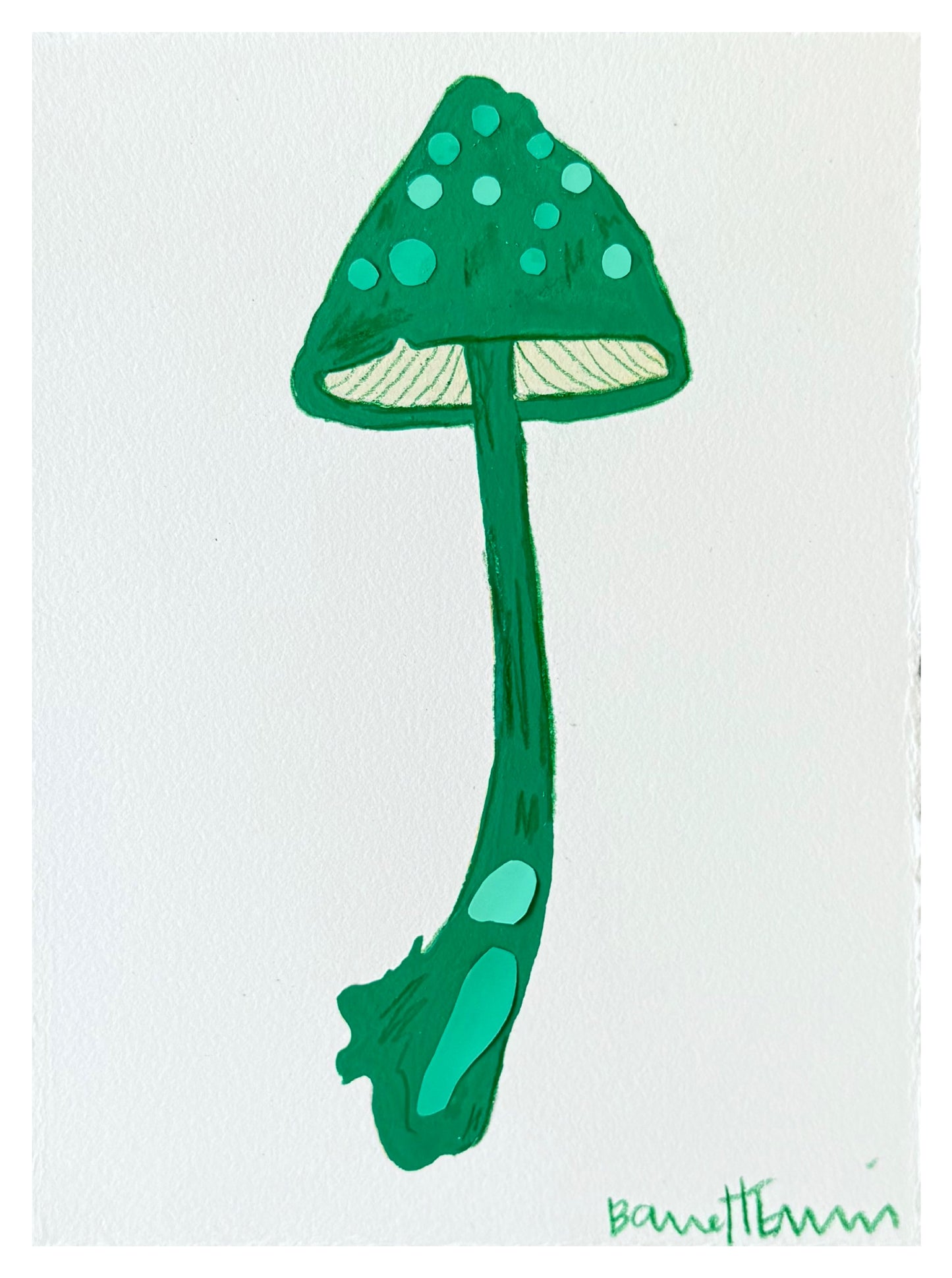 Mini Green Mushroom - 5.5 x 7.5"