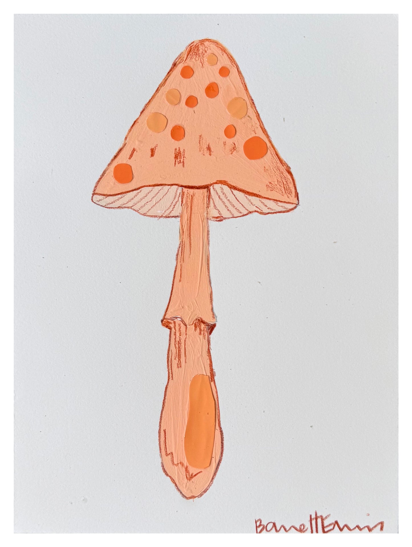 Mini Peach Mushroom - 6 x 8”