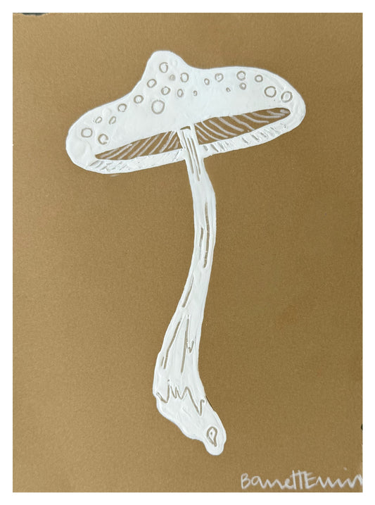 Mini White Mushroom III - 5.5 x 7”