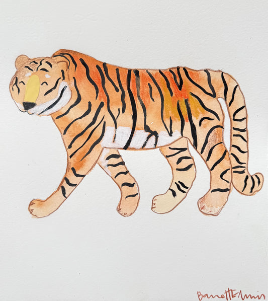 Mixed Media Tiger - 10 x 11”