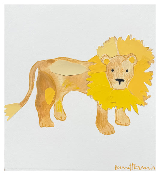 Mixed Media Lion II - 10 x 11”
