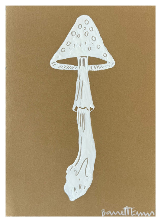 Mini White Mushroom II- 5.5 x 7”
