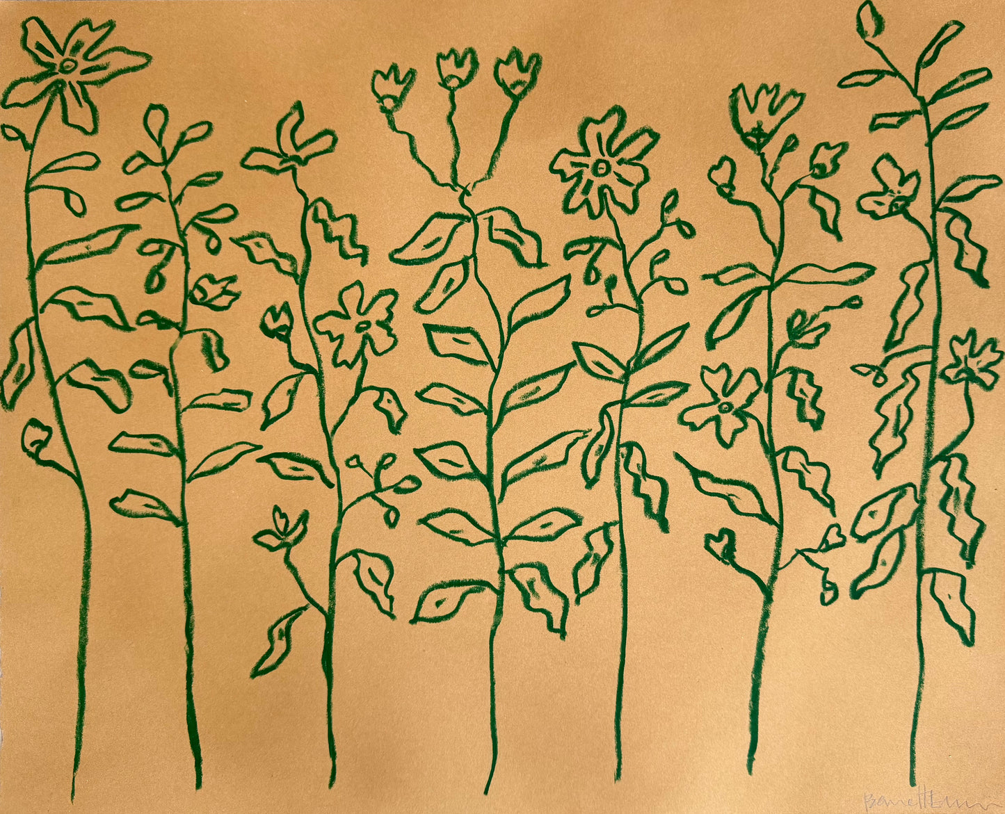 Green Wildflower Sihouettes -