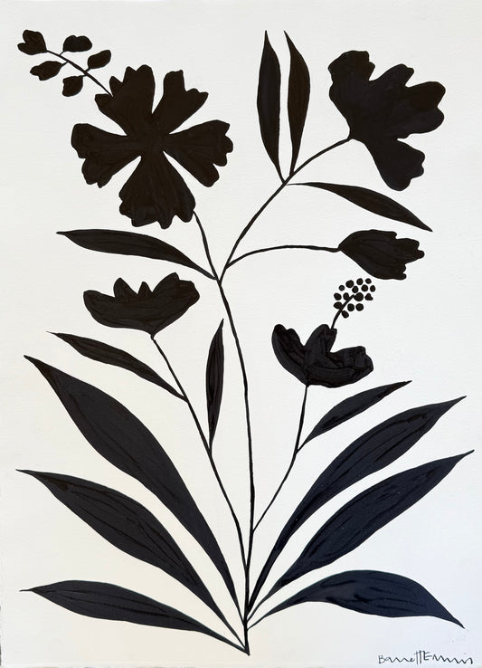 Black Wildflower I - 15 x 20"