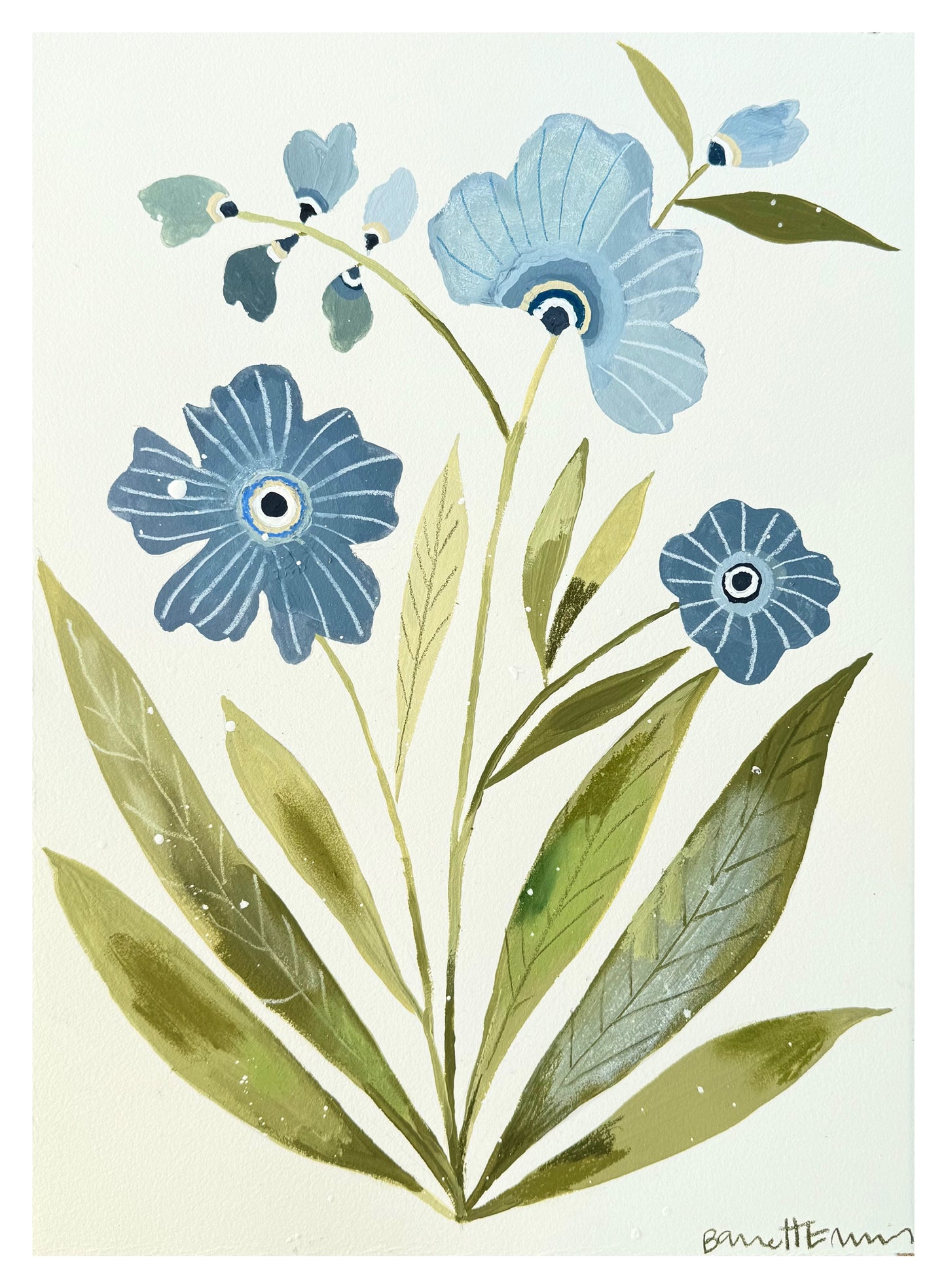 Blue Dahlias - 11.5 x 15"