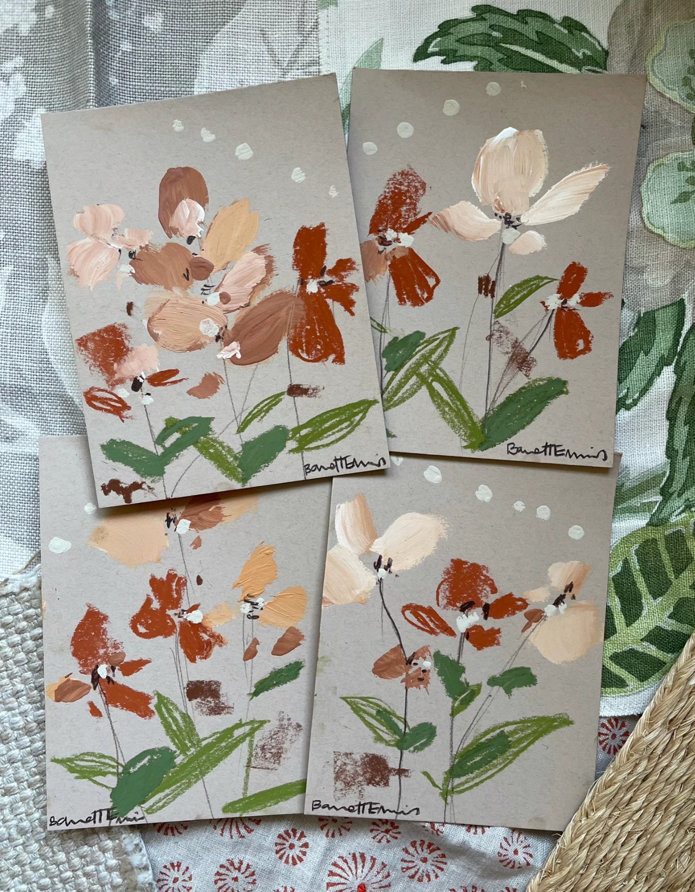 “Fancy Florals” (set of 4)